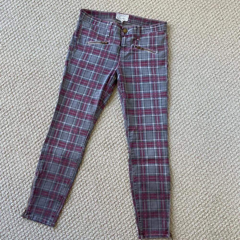 Current/Elliott Soho Zip Stiletto Plaid jeans, size 29